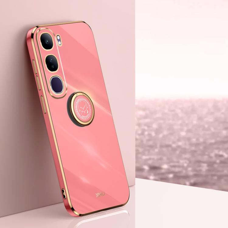 XINLI Straight Edge 6D Electroplate TPU Phone Case with Ring Holder, For vivo V40 Lite 5G, For vivo S18 Pro, For vivo S18e, For vivo X100 Pro 5G, For vivo iQOO 12 Pro 5G, For vivo iQOO 12 5G