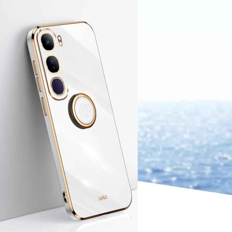 XINLI Straight Edge 6D Electroplate TPU Phone Case with Ring Holder, For vivo S20 Pro, For vivo iQOO 13, For vivo Y300 Pro, For vivo V40 Lite 5G, For vivo S18 Pro, For vivo S18e