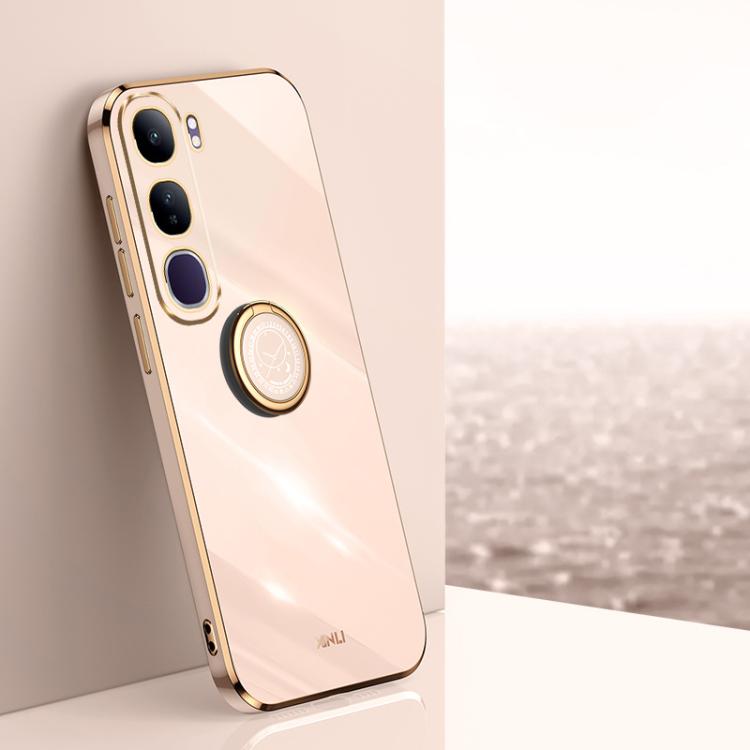 XINLI Straight Edge 6D Electroplate TPU Phone Case with Ring Holder, For vivo V40 Lite 5G, For vivo S18 Pro, For vivo S18e, For vivo X100 Pro 5G, For vivo iQOO 12 Pro 5G, For vivo iQOO 12 5G