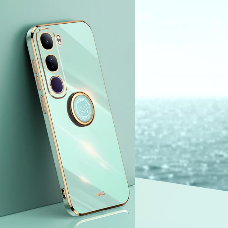 XINLI Straight Edge 6D Electroplate TPU Phone Case with Ring Holder, For vivo V40 Lite 5G, For vivo S18 Pro, For vivo S18e, For vivo X100 Pro 5G, For vivo iQOO 12 Pro 5G, For vivo iQOO 12 5G