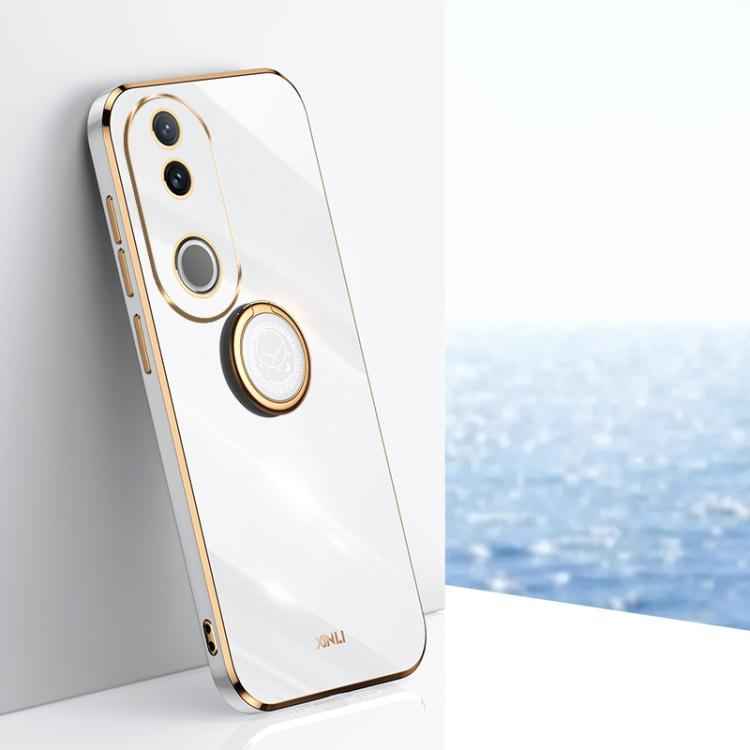 XINLI Straight Edge 6D Electroplate TPU Phone Case with Ring Holder, For vivo S30 Pro mini 5G, For vivo S30 5G, For vivo X200 Ultra, For vivo V50 Lite, For vivo V50, For vivo S20