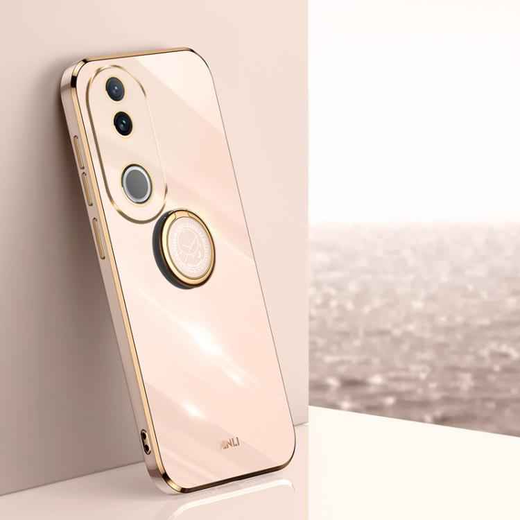 XINLI Straight Edge 6D Electroplate TPU Phone Case with Ring Holder, For vivo S30 Pro mini 5G, For vivo S30 5G, For vivo X200 Ultra, For vivo V50 Lite, For vivo V50, For vivo S20