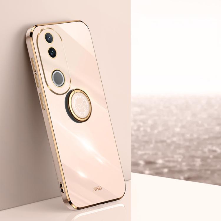 XINLI Straight Edge 6D Electroplate TPU Phone Case with Ring Holder, For vivo V50 Lite, For vivo V50, For vivo S20, For vivo S20 Pro, For vivo iQOO 13, For vivo Y300 Pro