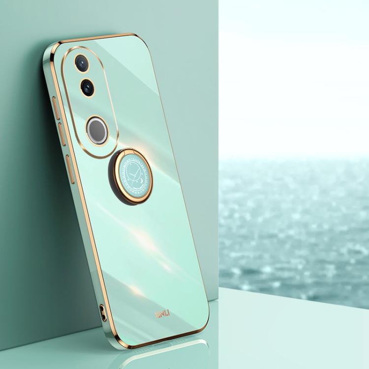 XINLI Straight Edge 6D Electroplate TPU Phone Case with Ring Holder, For vivo V50 Lite, For vivo V50, For vivo S20, For vivo S20 Pro, For vivo iQOO 13, For vivo Y300 Pro