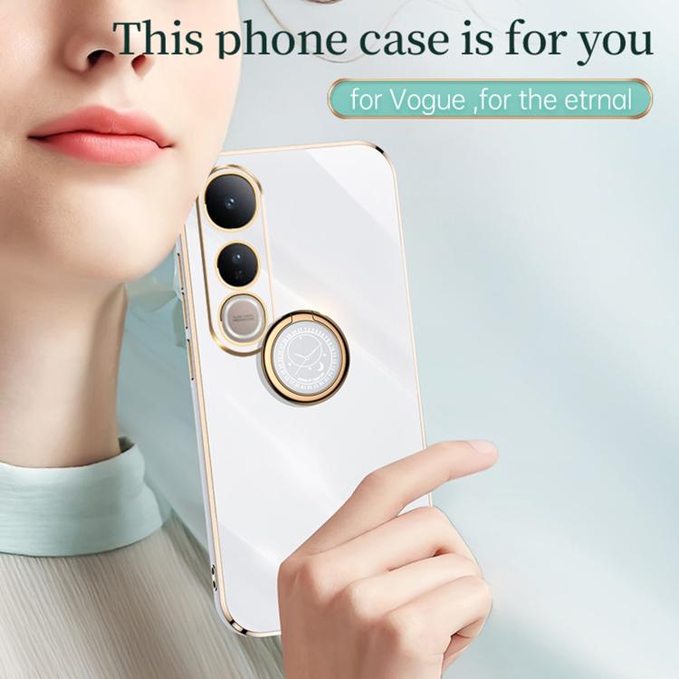 XINLI Straight Edge 6D Electroplate TPU Phone Case with Ring Holder, For vivo V50 Lite, For vivo V50, For vivo S20, For vivo S20 Pro, For vivo iQOO 13, For vivo Y300 Pro