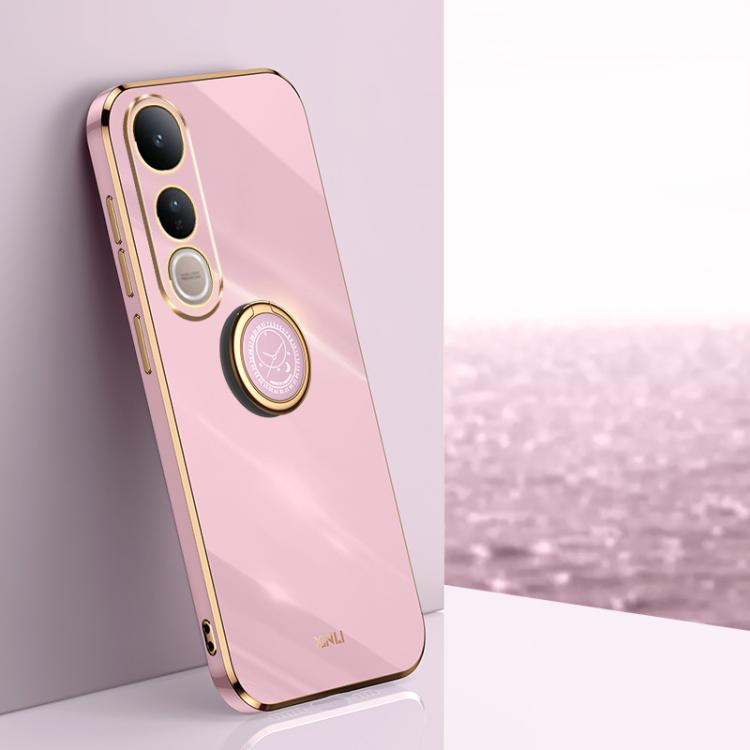 XINLI Straight Edge 6D Electroplate TPU Phone Case with Ring Holder, For vivo V50 Lite, For vivo V50, For vivo S20, For vivo S20 Pro, For vivo iQOO 13, For vivo Y300 Pro