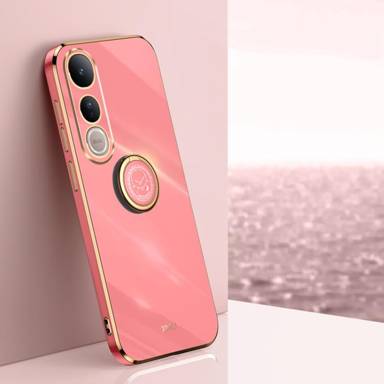 XINLI Straight Edge 6D Electroplate TPU Phone Case with Ring Holder, For vivo V50 Lite, For vivo V50, For vivo S20, For vivo S20 Pro, For vivo iQOO 13, For vivo Y300 Pro