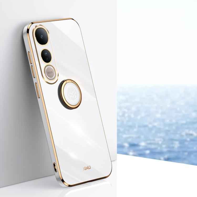 XINLI Straight Edge 6D Electroplate TPU Phone Case with Ring Holder, For vivo S30 Pro mini 5G, For vivo S30 5G, For vivo X200 Ultra, For vivo V50 Lite, For vivo V50, For vivo S20