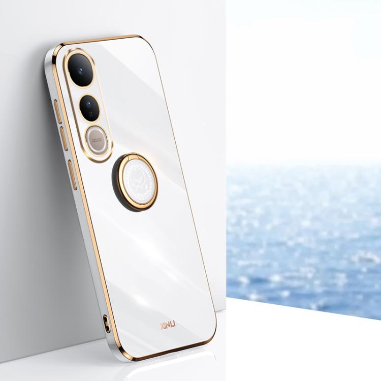XINLI Straight Edge 6D Electroplate TPU Phone Case with Ring Holder, For vivo V50 Lite, For vivo V50, For vivo S20, For vivo S20 Pro, For vivo iQOO 13, For vivo Y300 Pro
