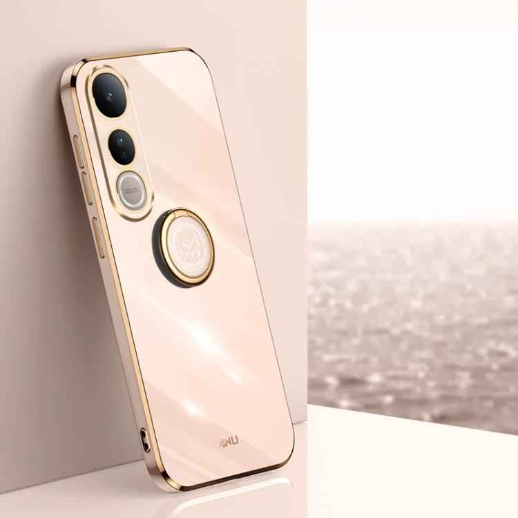 XINLI Straight Edge 6D Electroplate TPU Phone Case with Ring Holder, For vivo S30 Pro mini 5G, For vivo S30 5G, For vivo X200 Ultra, For vivo V50 Lite, For vivo V50, For vivo S20