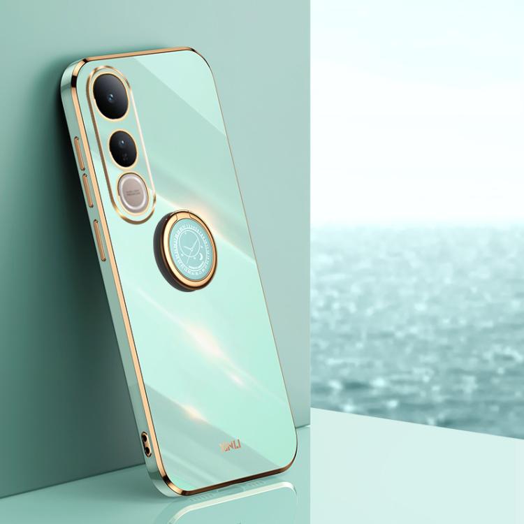 XINLI Straight Edge 6D Electroplate TPU Phone Case with Ring Holder, For vivo V50 Lite, For vivo V50, For vivo S20, For vivo S20 Pro, For vivo iQOO 13, For vivo Y300 Pro