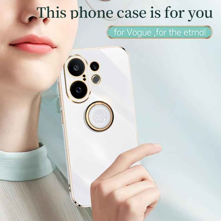XINLI Straight Edge 6D Electroplate TPU Phone Case with Ring Holder, For vivo S30 Pro mini 5G, For vivo S30 5G, For vivo X200 Ultra, For vivo V50 Lite, For vivo V50, For vivo S20