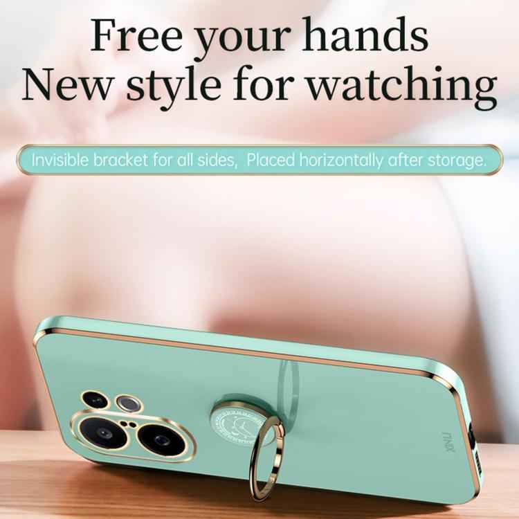 XINLI Straight Edge 6D Electroplate TPU Phone Case with Ring Holder, For vivo S30 Pro mini 5G, For vivo S30 5G, For vivo X200 Ultra, For vivo V50 Lite, For vivo V50, For vivo S20