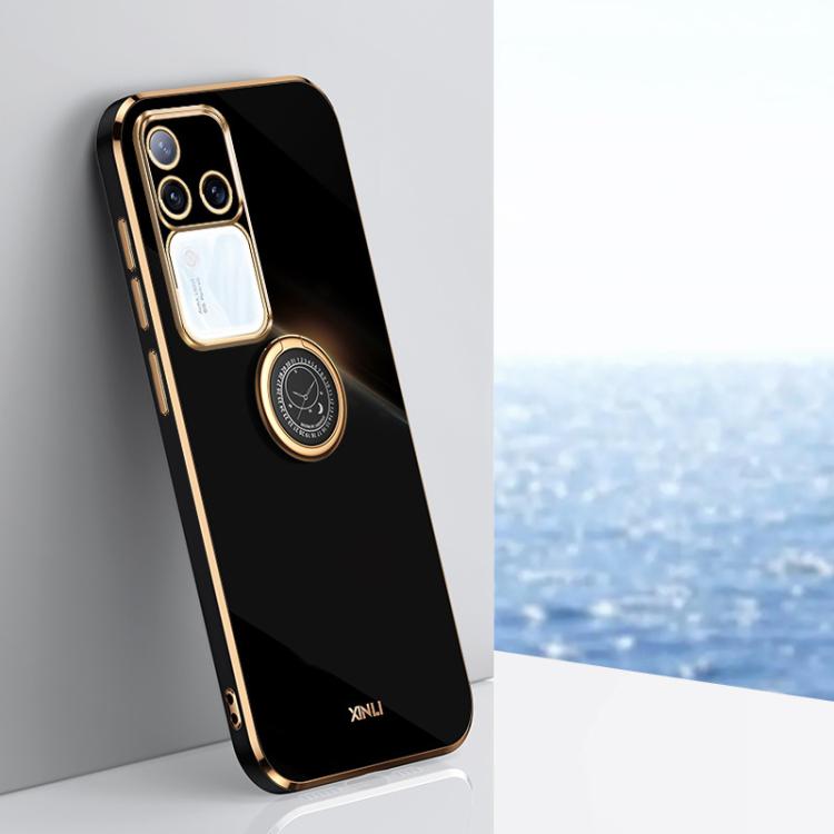 XINLI Straight Edge 6D Electroplate TPU Phone Case with Ring Holder, For vivo V40 Lite 5G, For vivo S18 Pro, For vivo S18e, For vivo X100 Pro 5G, For vivo iQOO 12 Pro 5G, For vivo iQOO 12 5G