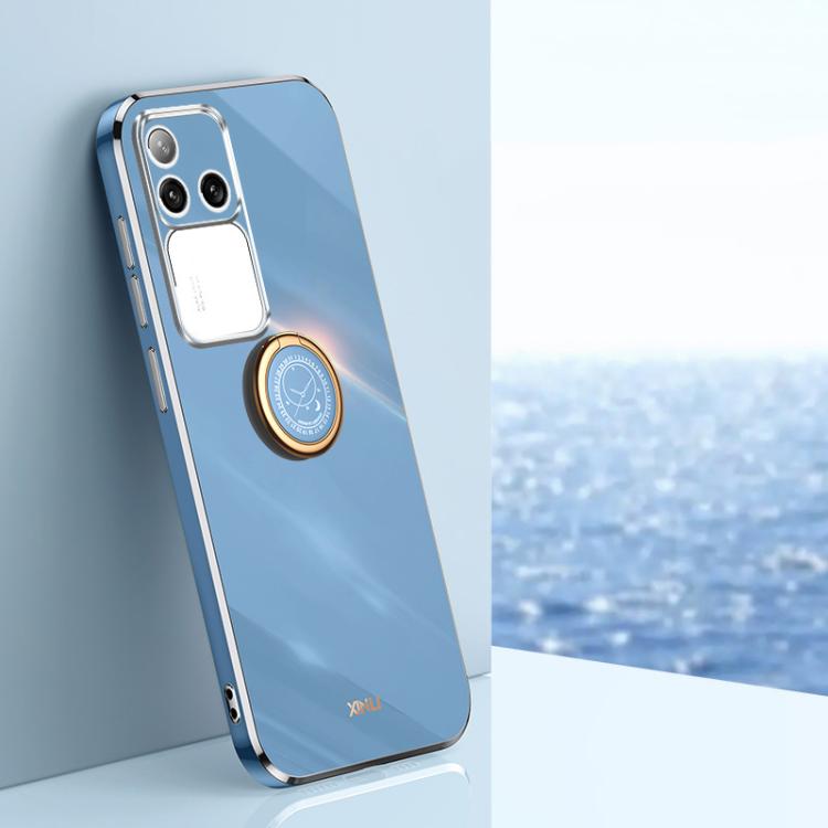 XINLI Straight Edge 6D Electroplate TPU Phone Case with Ring Holder, For vivo V40 Lite 5G, For vivo S18 Pro, For vivo S18e, For vivo X100 Pro 5G, For vivo iQOO 12 Pro 5G, For vivo iQOO 12 5G