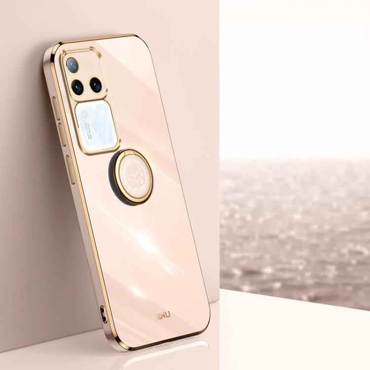 XINLI Straight Edge 6D Electroplate TPU Phone Case with Ring Holder, For vivo S20 Pro, For vivo iQOO 13, For vivo Y300 Pro, For vivo V40 Lite 5G, For vivo S18 Pro, For vivo S18e