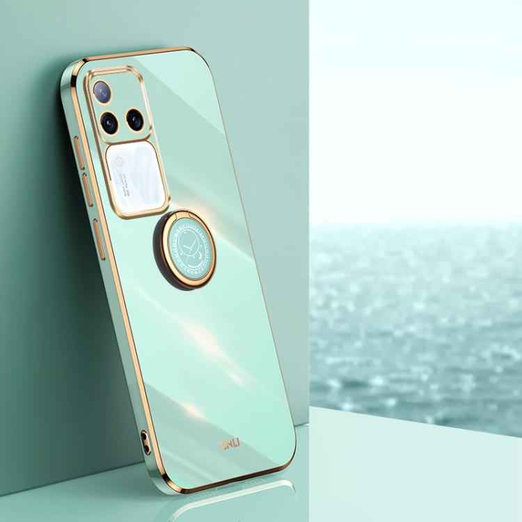 XINLI Straight Edge 6D Electroplate TPU Phone Case with Ring Holder, For vivo S20 Pro, For vivo iQOO 13, For vivo Y300 Pro, For vivo V40 Lite 5G, For vivo S18 Pro, For vivo S18e