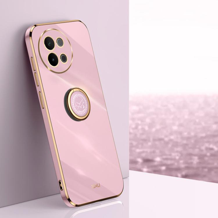 XINLI Straight Edge 6D Electroplate TPU Phone Case with Ring Holder, For vivo V40 Lite 5G, For vivo S18 Pro, For vivo S18e, For vivo X100 Pro 5G, For vivo iQOO 12 Pro 5G, For vivo iQOO 12 5G