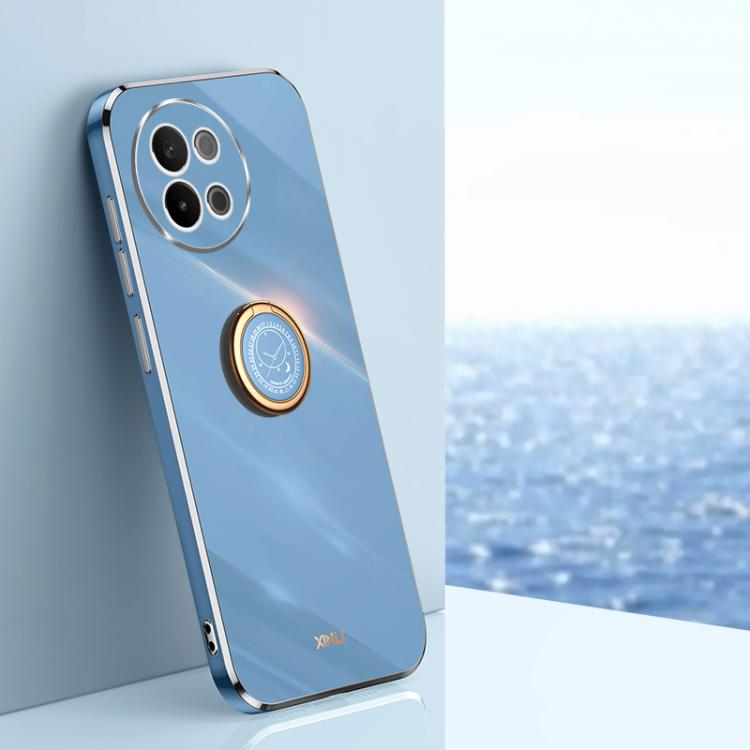 XINLI Straight Edge 6D Electroplate TPU Phone Case with Ring Holder, For vivo V40 Lite 5G, For vivo S18 Pro, For vivo S18e, For vivo X100 Pro 5G, For vivo iQOO 12 Pro 5G, For vivo iQOO 12 5G