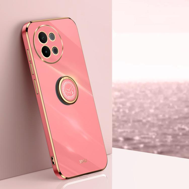 XINLI Straight Edge 6D Electroplate TPU Phone Case with Ring Holder, For vivo V40 Lite 5G, For vivo S18 Pro, For vivo S18e, For vivo X100 Pro 5G, For vivo iQOO 12 Pro 5G, For vivo iQOO 12 5G