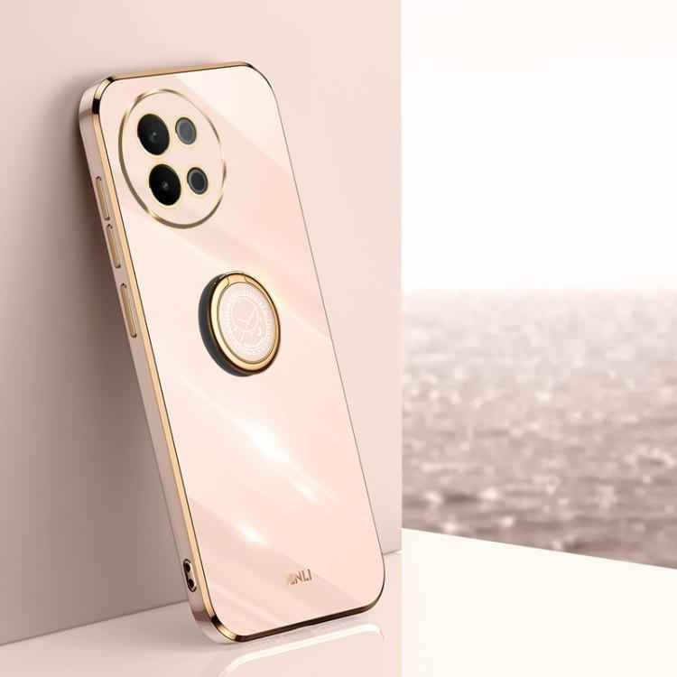 XINLI Straight Edge 6D Electroplate TPU Phone Case with Ring Holder, For vivo S20 Pro, For vivo iQOO 13, For vivo Y300 Pro, For vivo V40 Lite 5G, For vivo S18 Pro, For vivo S18e