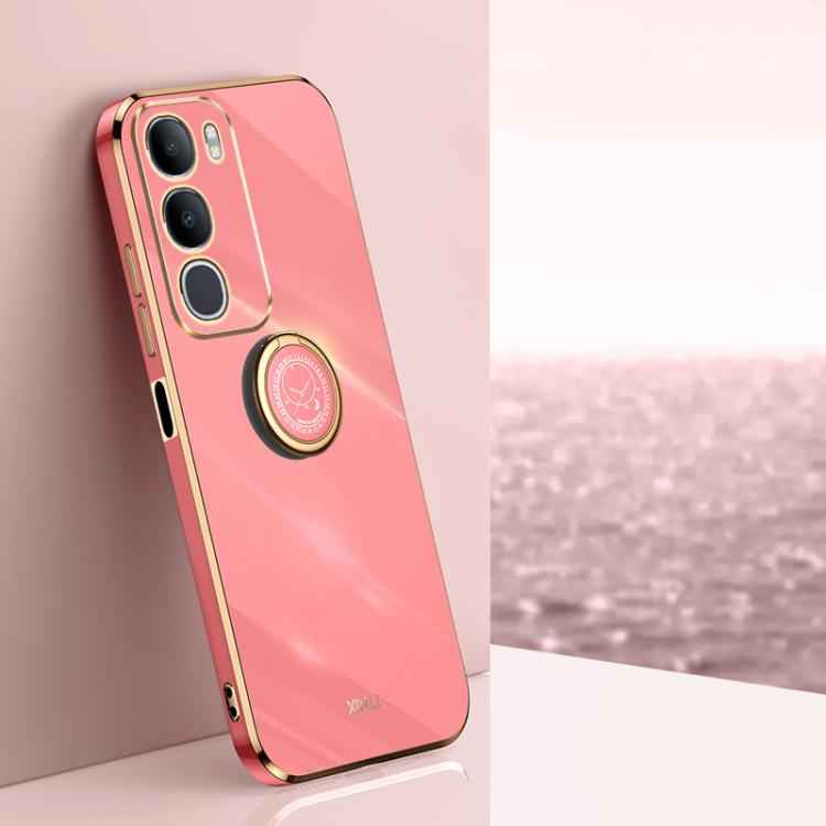 XINLI Straight Edge 6D Electroplate TPU Phone Case with Ring Holder, For vivo X300 Pro, For vivo X300 5G, For vivo V60 Lite 5G, For vivo Y50 5G, For vivo Y500 5G, For vivo V60 5G Global