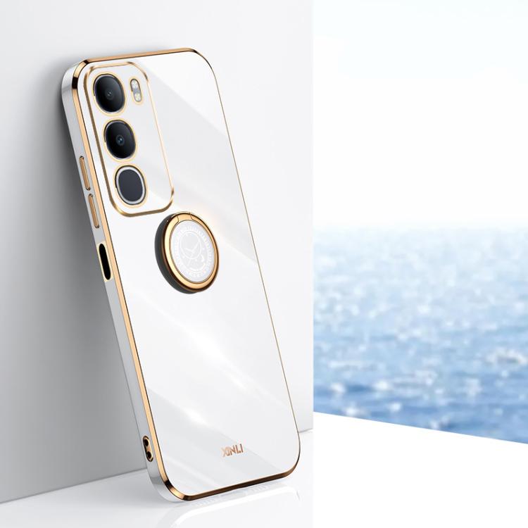 XINLI Straight Edge 6D Electroplate TPU Phone Case with Ring Holder, For vivo Y50 5G, For vivo Y500 5G, For vivo V60 5G Global, For vivo S30 Pro mini 5G, For vivo S30 5G, For vivo X200 Ultra