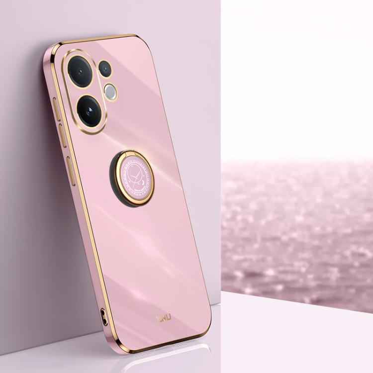 XINLI Straight Edge 6D Electroplate TPU Phone Case with Ring Holder, For vivo X300 Pro, For vivo X300 5G, For vivo V60 Lite 5G, For vivo Y50 5G, For vivo Y500 5G, For vivo V60 5G Global