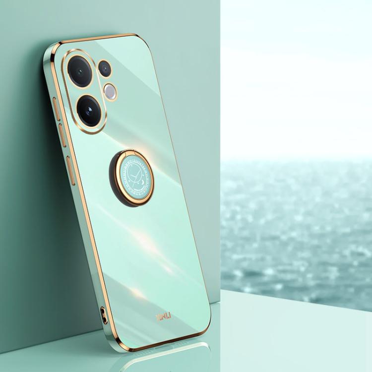 XINLI Straight Edge 6D Electroplate TPU Phone Case with Ring Holder, For vivo Y50 5G, For vivo Y500 5G, For vivo V60 5G Global, For vivo S30 Pro mini 5G, For vivo S30 5G, For vivo X200 Ultra