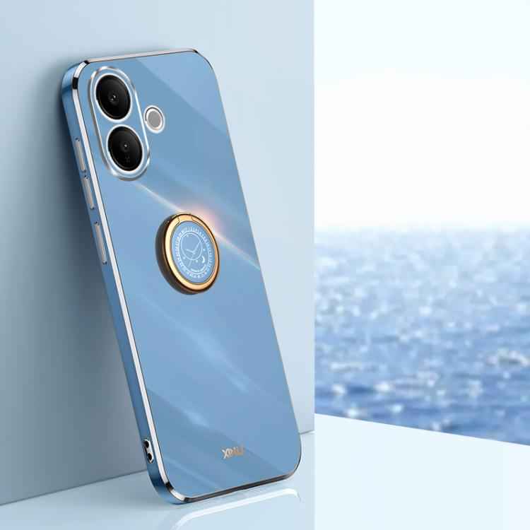 XINLI Straight Edge 6D Electroplate TPU Phone Case with Ring Holder, For vivo X300 Pro, For vivo X300 5G, For vivo V60 Lite 5G, For vivo Y50 5G, For vivo Y500 5G, For vivo V60 5G Global