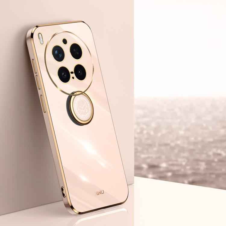 XINLI Straight Edge 6D Electroplate TPU Phone Case with Ring Holder, For vivo X300 Pro, For vivo X300 5G, For vivo V60 Lite 5G, For vivo Y50 5G, For vivo Y500 5G, For vivo V60 5G Global