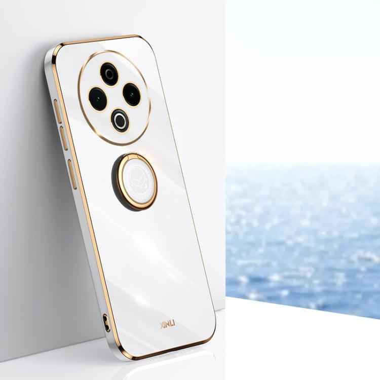 XINLI Straight Edge 6D Electroplate TPU Phone Case with Ring Holder, For vivo X300 Pro, For vivo X300 5G, For vivo V60 Lite 5G, For vivo Y50 5G, For vivo Y500 5G, For vivo V60 5G Global