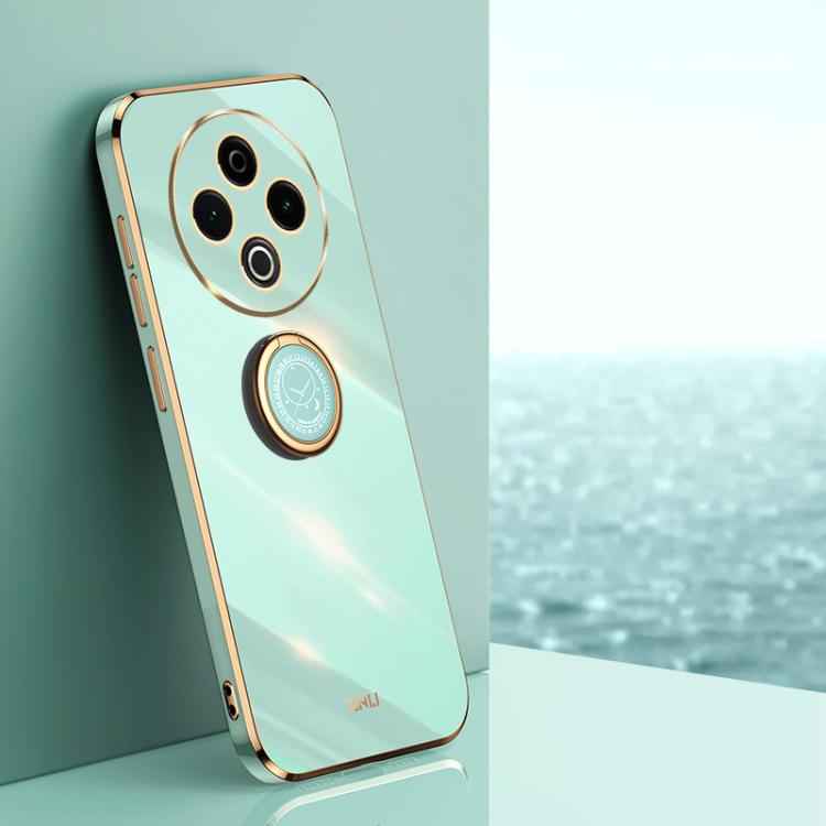 XINLI Straight Edge 6D Electroplate TPU Phone Case with Ring Holder, For vivo X300 Pro, For vivo X300 5G, For vivo V60 Lite 5G, For vivo Y50 5G, For vivo Y500 5G, For vivo V60 5G Global