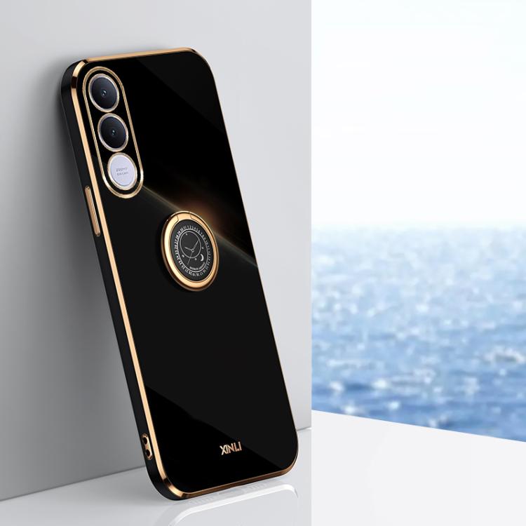 XINLI Straight Edge 6D Electroplate TPU Phone Case with Ring Holder, For vivo Y600 Pro 5G, For vivo V70 FE 5G, For vivo X300 Ultra, For vivo X300 Pro, For vivo X300 5G, For vivo V60 Lite 5G