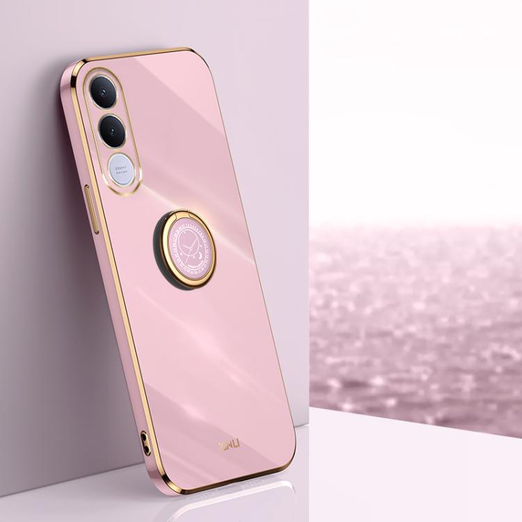 XINLI Straight Edge 6D Electroplate TPU Phone Case with Ring Holder, For vivo Y600 Pro 5G, For vivo V70 FE 5G, For vivo X300 Ultra, For vivo X300 Pro, For vivo X300 5G, For vivo V60 Lite 5G