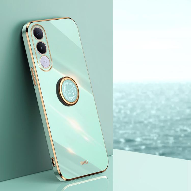 XINLI Straight Edge 6D Electroplate TPU Phone Case with Ring Holder, For vivo Y600 Pro 5G, For vivo V70 FE 5G, For vivo X300 Ultra, For vivo X300 Pro, For vivo X300 5G, For vivo V60 Lite 5G