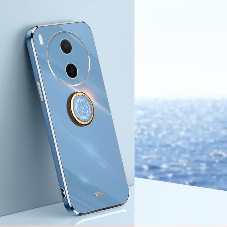 XINLI Straight Edge 6D Electroplate TPU Phone Case with Ring Holder, For vivo Y600 Pro 5G, For vivo V70 FE 5G, For vivo X300 Ultra, For vivo X300 Pro, For vivo X300 5G, For vivo V60 Lite 5G