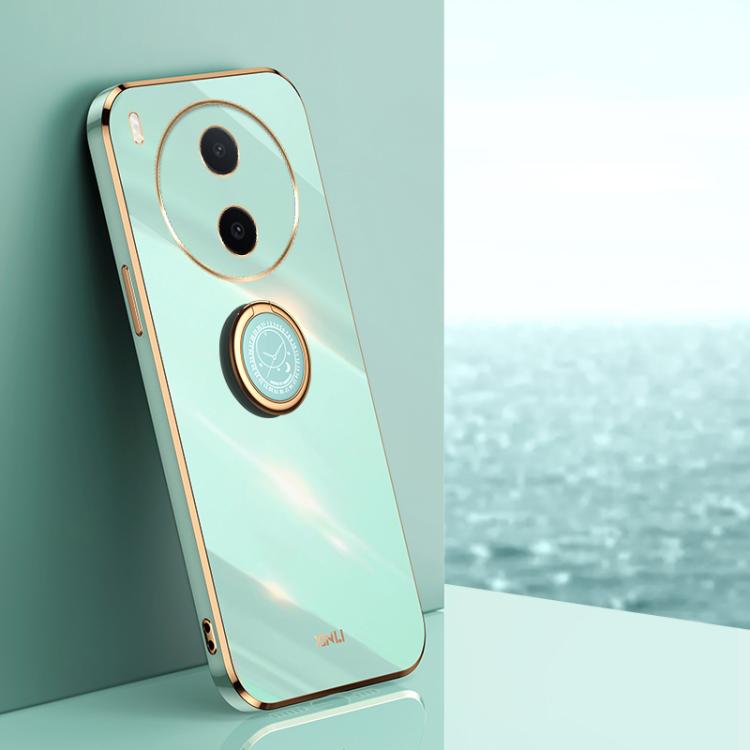 XINLI Straight Edge 6D Electroplate TPU Phone Case with Ring Holder, For vivo Y600 Pro 5G, For vivo V70 FE 5G, For vivo X300 Ultra, For vivo X300 Pro, For vivo X300 5G, For vivo V60 Lite 5G