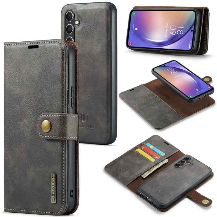 DG.MING Crazy Horse Texture Detachable Magnetic Leather Case, For Samsung Galaxy A34 5G, For Samsung Galaxy A54 5G