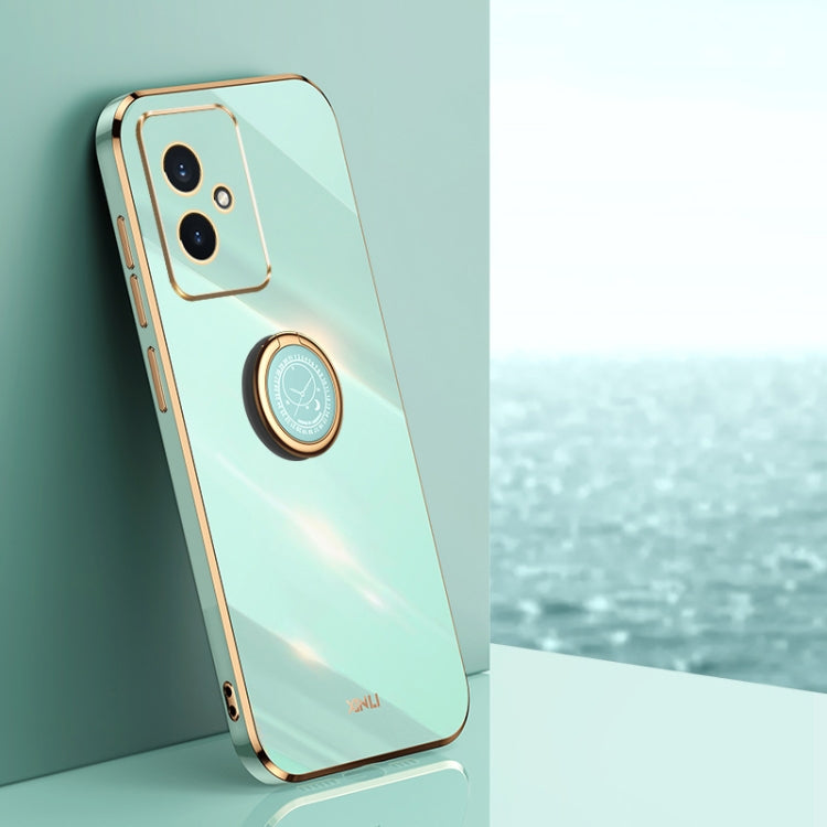 XINLI Straight Edge 6D Electroplate TPU Phone Case with Ring Holder, For Honor 100, For Honor X50i+ 5G, For Honor Play 50 Plus 5G, For Honor 90 Pro, For Honor 90, For Honor X50i 5G