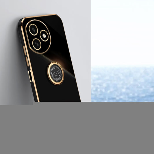 XINLI Straight Edge 6D Electroplate TPU Phone Case with Ring Holder, For Honor X50i+ 5G, For Honor Play 50 Plus 5G, For Honor 90 Pro, For Honor 90, For Honor X50i 5G