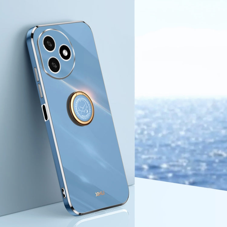 XINLI Straight Edge 6D Electroplate TPU Phone Case with Ring Holder