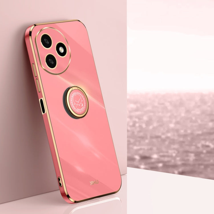XINLI Straight Edge 6D Electroplate TPU Phone Case with Ring Holder, For Honor 100, For Honor X50i+ 5G, For Honor Play 50 Plus 5G, For Honor 90 Pro, For Honor 90, For Honor X50i 5G