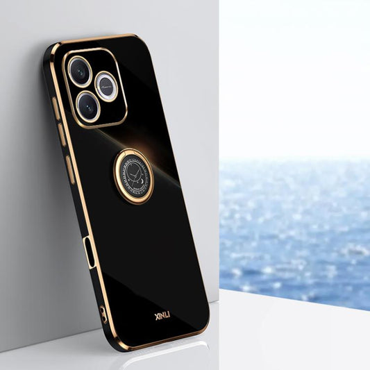 XINLI Straight Edge 6D Electroplate TPU Phone Case with Ring Holder, For Honor 600 Lite Global, For Honor 500 Global 155.8mm, For Honor Magic8 Pro, For Honor Magic8 5G, For Honor X5c Plus, For Honor 400 Smart 5G