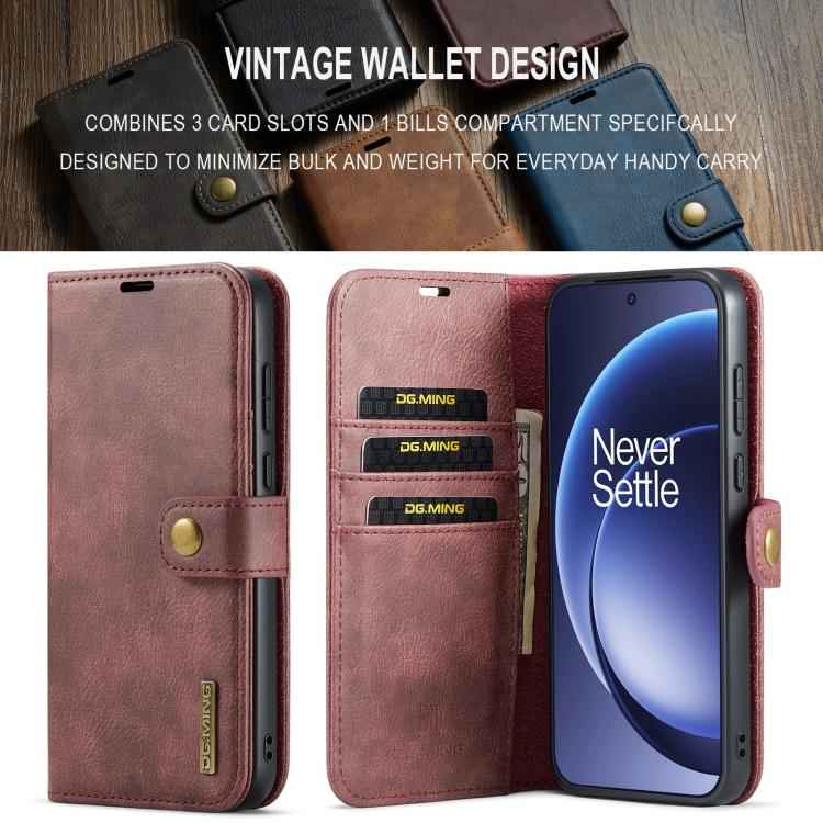 DG.MING Crazy Horse Texture Detachable Magnetic Leather Case, For OnePlus 15, For OnePlus 12, For OnePlus 11