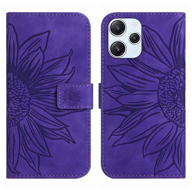 Skin Feel Sun Flower Embossed Flip Leather Phone Case with Lanyard, For Xiaomi Redmi 12 5G, For Xiaomi 13T / 13T Pro, For Xiaomi Redmi 12 4G Global, For Xiaomi Poco F5
