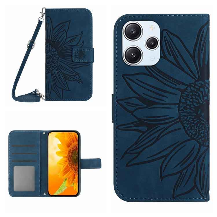 Skin Feel Sun Flower Embossed Flip Leather Phone Case with Lanyard, For Xiaomi Redmi 12 5G, For Xiaomi 13T / 13T Pro, For Xiaomi Redmi 12 4G Global, For Xiaomi Poco F5