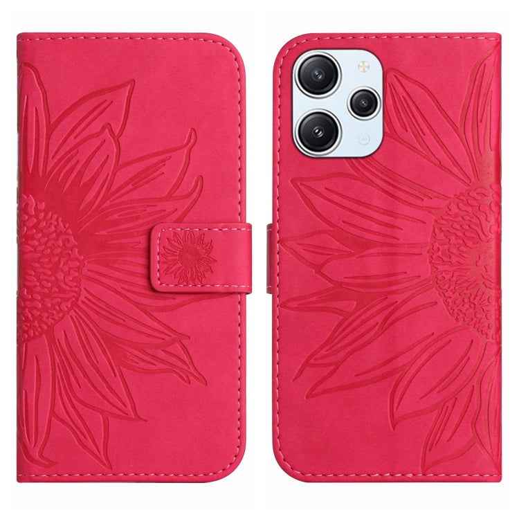Skin Feel Sun Flower Embossed Flip Leather Phone Case with Lanyard, For Xiaomi Redmi 12 5G, For Xiaomi 13T / 13T Pro, For Xiaomi Redmi 12 4G Global, For Xiaomi Poco F5