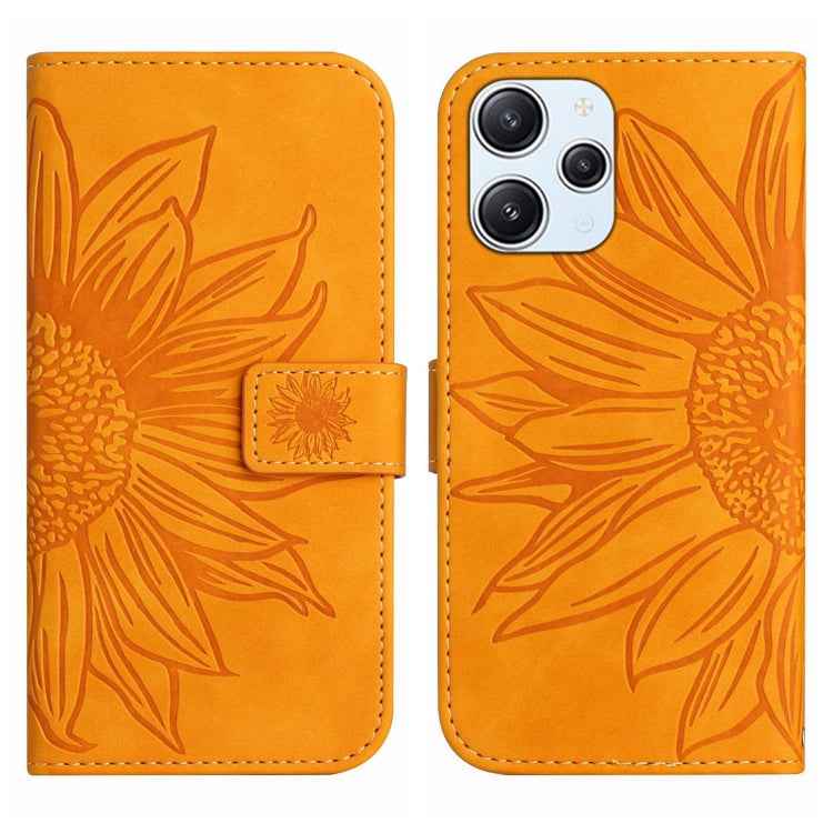 Skin Feel Sun Flower Embossed Flip Leather Phone Case with Lanyard, For Xiaomi Redmi 12 5G, For Xiaomi 13T / 13T Pro, For Xiaomi Redmi 12 4G Global, For Xiaomi Poco F5