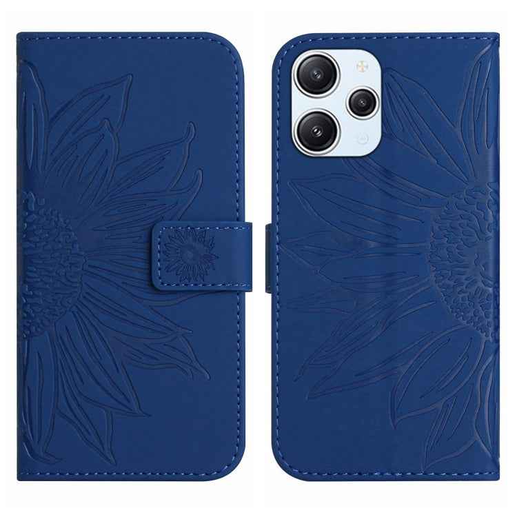 Skin Feel Sun Flower Embossed Flip Leather Phone Case with Lanyard, For Xiaomi Redmi 12 5G, For Xiaomi 13T / 13T Pro, For Xiaomi Redmi 12 4G Global, For Xiaomi Poco F5